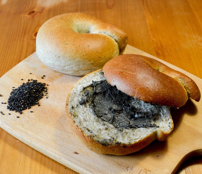 Sesame mochi bagel